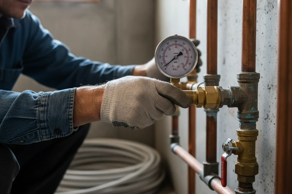 Pressure testing a repaired line during Water Line Repair in Jarratt